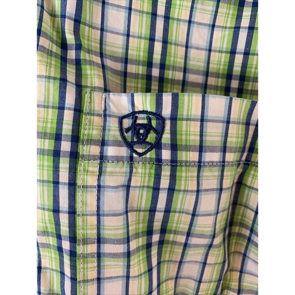 Ariat Pro Series Mens Size Medium Button Front Long Sleeve Shirt Plaid - Picture 3 of 11